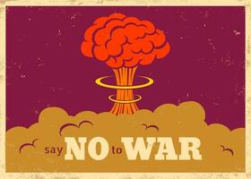 vetor vintage poster com atômico bombear explosão. pacífico vintage militares poster com nuclear bombear.