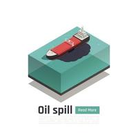 ilustração em vetor composição de poluição de navio de petróleo