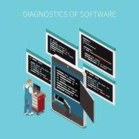 ilustração em vetor conceito diagnóstico de software