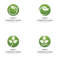 conceito ecológico de design de logotipo de vetor de folha de árvore