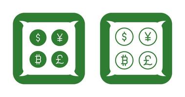 ícone de vetor de símbolos de moeda
