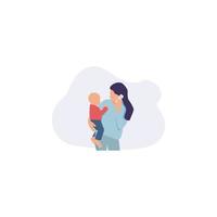 ilustração de desenho de mãe e bebê mãe e bebê vetor