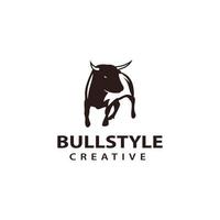 modelo de logotipo de silhueta de touro, ilustração de ícone de vetor de design de vaca.
