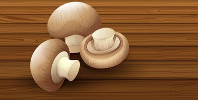 Cogumelo Comestível em fundo de madeira