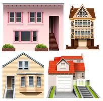Quatro projetos de casas vetor