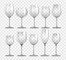 Diferentes tipos de copos de vinho vetor