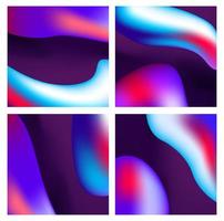 um conjunto de fundos líquidos modernos gradiente ultravioleta violeta escuro vetor