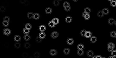 padrão vetorial cinza escuro com elementos de coronavírus vetor