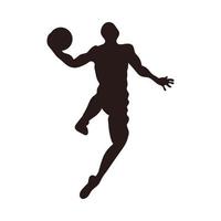 silhueta do ícone do jogador de basquete vetor