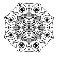 ícone artístico de etnia mandala monocromática floral decorativa vetor