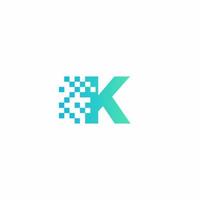 modelo moderno de design de logotipo de pixel k letra vetor