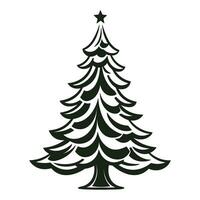 Natal árvore vetor silhueta clipart, vintage árvore árvore vetor ilustração