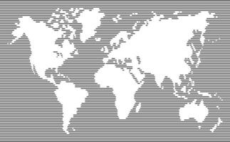 horizontal linha mundo mapa vetor e ilustração