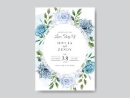 cartão de convite de casamento floral romântico vetor