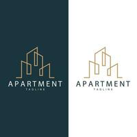 apartamento construção logotipo, moderno Projeto estilo linha vetor símbolo ilustração modelo