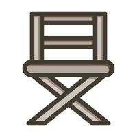 dobrando cadeira vetor Grosso linha preenchidas cores ícone para pessoal e comercial usar.