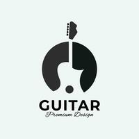 guitarra logotipo ícone Projeto vetor modelo, simples guitarra vintage ilustração minimalista ícone Projeto.