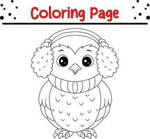 feliz Natal animal coloração página. Preto e branco vetor ilustração para coloração livro