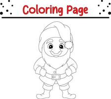 feliz santa claus Natal coloração página para crianças vetor
