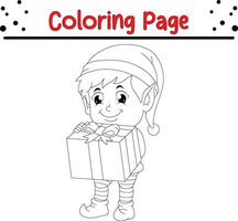 feliz Natal pequeno crianças coloração página. inverno coloração livro para crianças vetor