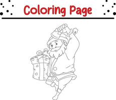 feliz Natal coloração página. Preto e branco vetor ilustração para coloração livro