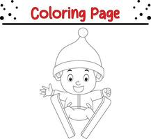 feliz Natal pequeno crianças coloração página. inverno coloração livro para crianças vetor