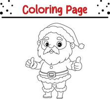 feliz santa claus Natal coloração página para crianças vetor