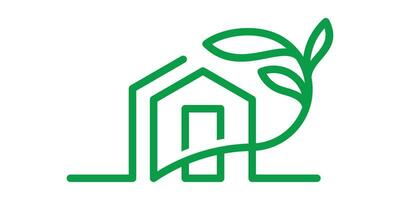 verde casa logotipo Projeto ícone vetor ilustração
