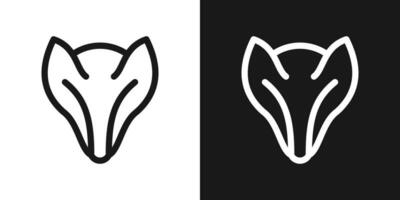 logotipo linha Lobo Projeto ícone vetor ilustração