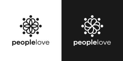 pessoas e flor logotipo Projeto tim ilustração vetor