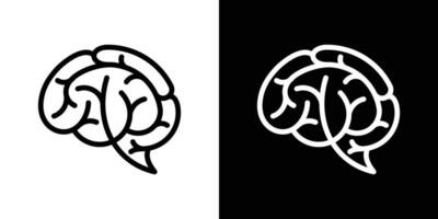 criativo cérebro logotipo Projeto linha ícone vetor ilustração