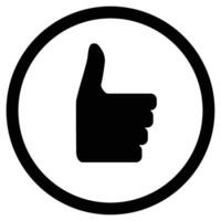 gostar ícone Preto. gostar botão polegares acima, gostar ícone para social meios de comunicação, e social rede. vetor ilustração