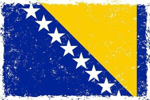 Bósnia e herzegovina bandeira grunge angustiado estilo vetor
