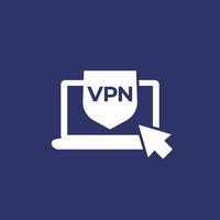 ícone de vetor vpn com um laptop