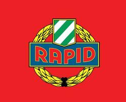 sk rápido wien clube símbolo logotipo Áustria liga futebol abstrato Projeto vetor ilustração com vermelho fundo