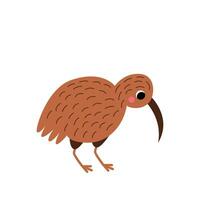 vetor cenário do fofa desenho animado kiwi pássaro isolado em branco fundo.