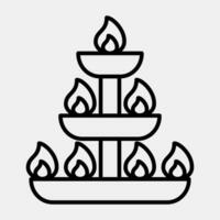 ícone velas. diwali celebração elementos. ícones dentro linha estilo. Boa para impressões, cartazes, logotipo, decoração, infográficos, etc. vetor