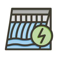 hidroeletricidade vetor Grosso linha preenchidas cores ícone para pessoal e comercial usar.