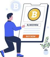 Comprar bitcoin vetor conceito