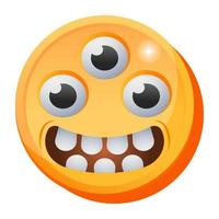 emoji de monstro de três olhos vetor