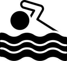 sólido ícone para natação vetor