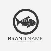 modelo de logotipo de design de ícone abstrato de peixe, símbolo de vetor criativo do clube de pesca ou loja online.