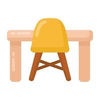 cadeira e móveis de madeira vetor