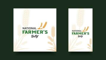 nacional agricultores dia. texto e ilustração Projeto para saudações, fundos, bandeiras, cartazes. vetor