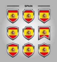 Espanha nacional emblemas bandeira com luxo escudo vetor