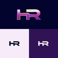 hr inicial logotipo com gradiente estilo para marca identidade vetor