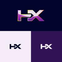 hx inicial logotipo com gradiente estilo para marca identidade vetor