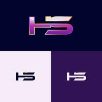 hs inicial logotipo com gradiente estilo para marca identidade vetor