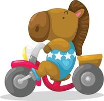 ilustração de cavalo em motocicleta vetor