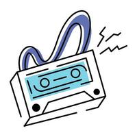 audio cassete mão desenhado ícone vetor